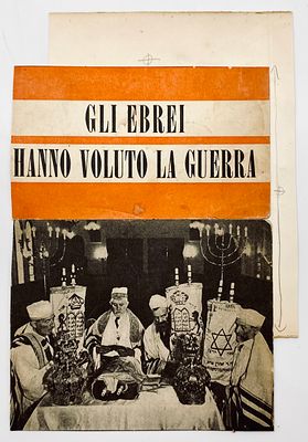 Outline for the Cover of the Anti-Semitic Book "The Jews: They Wanted War" - Italy 1941. Gli 