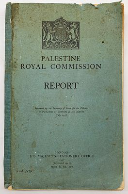 Palestine Royal Commission Report (PEEL Commission) - With Maps - 1937. London: HIs Majesty's 