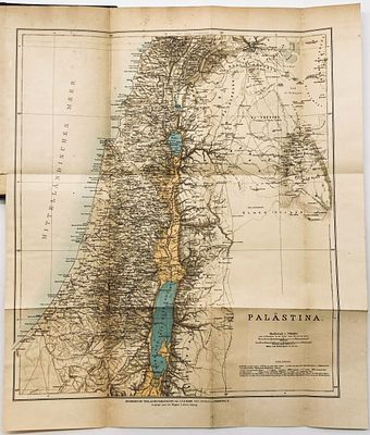 Geography of Ancient Palestine - With Folding Map - 1896. Geographie des Alten Pal&auml;stina. von D. 