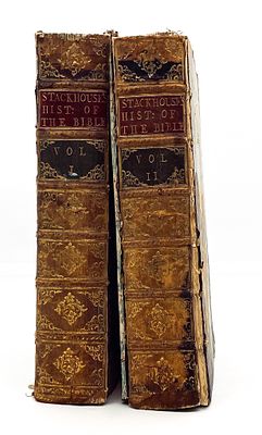 Stackhouse's History of the Bible - Two Huge Volumes with Engravings - 1752. A New History of 