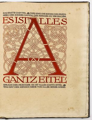 Marcus Behmer: Ecclesiastes in German - Signed and Numbered, 1920. Ecclesiastes oder der 