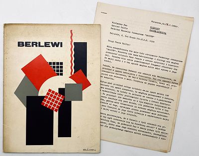 Henryk Berlewi - Catalog with Dedication + Letter Signed by Berlewi. Berlewi: Retrospektive. 
