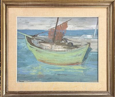 Pietro Morando Alessandria 1889 - 1980 La Barca dei Pescatori - Pietro Morando Alessandria 1889 - 