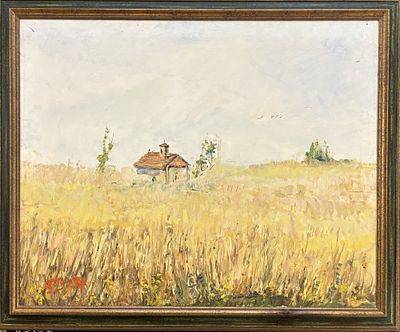 Paolo Punzo Bergamo 1906 - 1979 Paesaggio con casolare - Paolo Punzo Bergamo 1906 - 1979 Paesaggio 