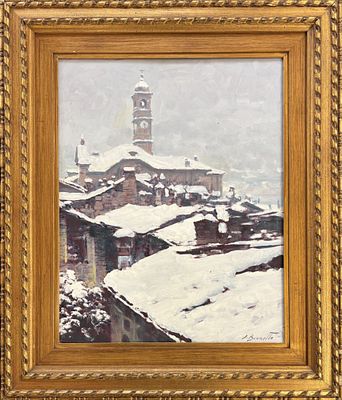 Silvio Brunetto San Maurizio canavese 1932 - Torino 2024 Saluzzo sotto la neve - Silvio Brunetto 