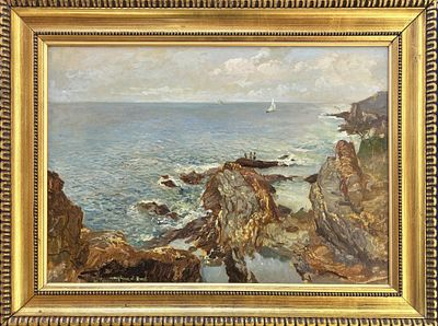 Carlo Rossi Busto Arsizio (VA) 1914 - 2000 Marina con scogli - Carlo Rossi Busto Arsizio (VA) 1914 