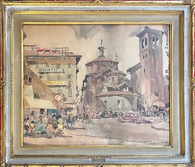 Giulio Falzoni Milano 1900 - 1979 Milano piazza san Babila - Giulio Falzoni Milano 1900 - 1979 