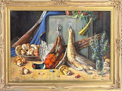 Alfio Paolo Graziani Roncoferraro di Mantova 1900 - Gavirate (VA) 1981 Natura morta con cacciagione - 