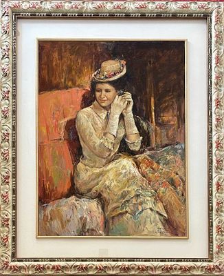 Mario Salvatore Napoli XX secolo Signora elegante - Mario Salvatore Napoli XX secolo Signora 