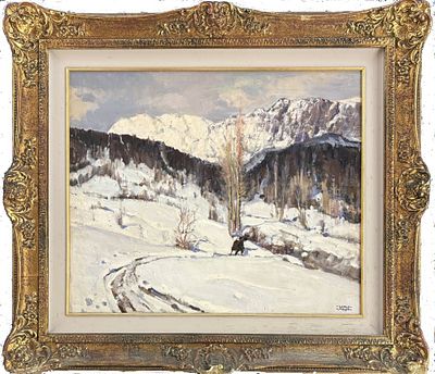 Carlo Musso Torino 1907 – 1968 Brusson sotto la neve - Carlo Musso Torino 1907 – 1968 Brusson 