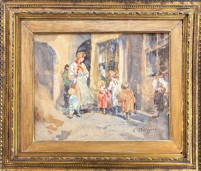 Leonardo Bazzaro Milano 1853 – 1937 Al sole - Leonardo Bazzaro Milano 1853 – 1937 Al sole 