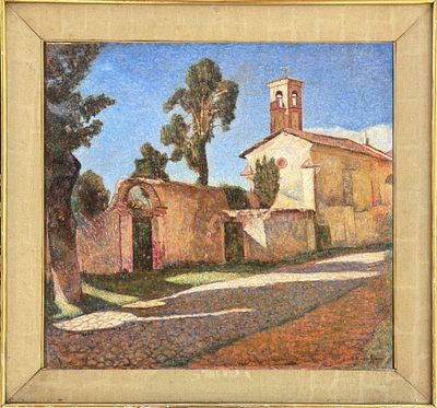 Angelo Barabino Tortona 1883 - Milano 1950 La chiesa a Giaveno - Angelo Barabino Tortona 1883 - 