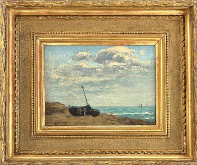 Jean Laronze Genelard 1852 - Neuilly-sur-seine 1937 Pescatori in borgogna - Jean Laronze Genelard 