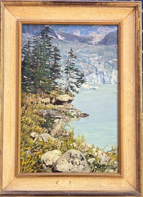 Ottorino Campagnari Mestre (ve) 1910 - Torino 1982 Lago e ghiacciaio del Miage, Courmayeur - Ottori 