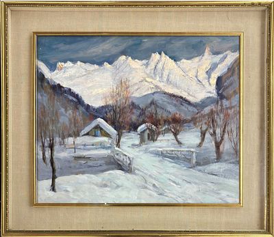 Felice Vellan Torino 1889 – 1976 Nevicata a Courmayeur - Felice Vellan Torino 1889 – 1976 Nevicata 