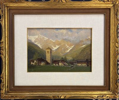 Ercole Garavaglia Milano 1866-1935 Macugnaga - Ercole Garavaglia Milano 1866-1935 Macugnaga Olio 