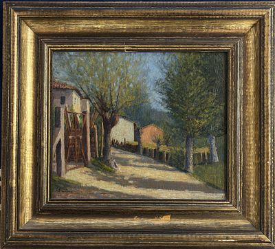 Giovanni Cavanna Tortona (AL) 1894 - 1963 Strada di paese - Giovanni Cavanna Tortona (AL) 1894 - 