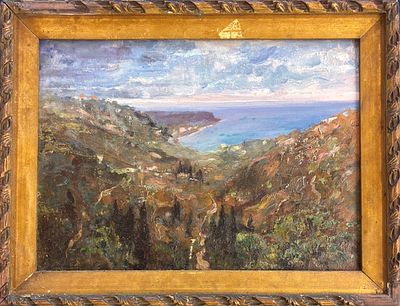Emanuele Martinengo Savona 1889 – 1962 Il mar ligure dalle alture di Savona - Emanuele Martinengo 