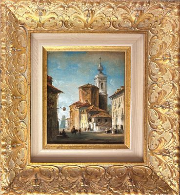 Carlo Bossoli Lugano 1815 - Torino 1884 Matrimonio alla madonna del pilone, Torino - Carlo Bossoli 