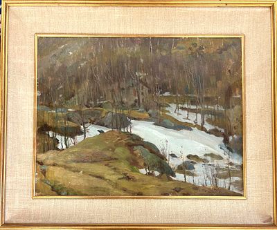 Giuseppe Sobrile, Torino 1879 -1956 Forno Alpi Graie (To), Autunno ai Gabi, Forno Alpi Graie