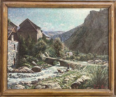 Angelo Garino, Torino 1860 - Nizza 1945, La val Roja verso Ventimiglia