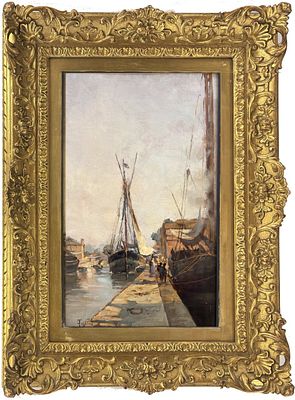 Carlo Follini, Domodossola 1848 - 1938 Genova Pegli, Canale a Viareggio