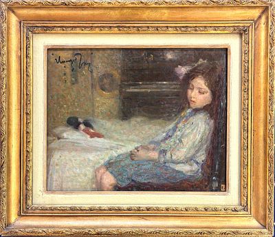 Venanzio Zolla, Colchester 1880 - Torino 1961, Ritratto Di Eda Doris O Les Poup&egrave;e Au Lit