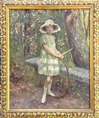 Giovanni Battista Carpanetto, Torino 1863 - 1928, Giovinetta al parco