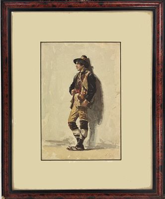 Arturo Faldi, Firenze 1856 - 1911, Suonatore di piva - Artu 