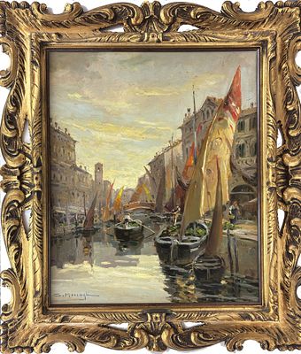 Cleto Moiraghi, Binasco (mi) 1880 - Milano 1943, Canale a Chioggia