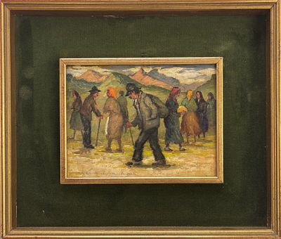 FELICE VELLAN TORINO 1889 - 1976 Figure a Bardonecchia - FELICE VELLAN TORINO 1889 - 1976 Figure a 