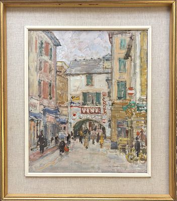 MASSIMO QUAGLINO REFRANCORE (AT) 1899 - TORINO 1982 Piazzetta a Spotorno - MASSIMO QUAGLINO 