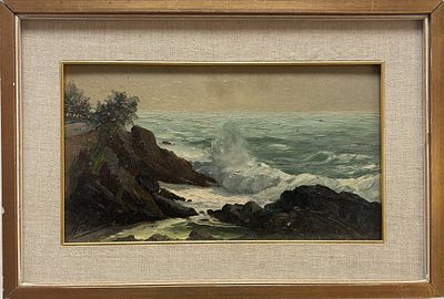 SAVERIO SEASSARO GENOVA 1917 - 2016 Mareggiata a Nervi - SAVERIO SEASSARO GENOVA 1917 - 2016 