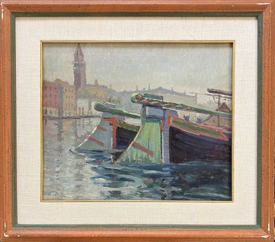 FELICE VELLAN TORINO 1889 - 1976 Sul Canal Grande della salita a Venezia - FELICE VELLAN TORINO 