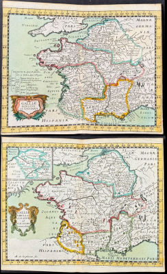 Duval - Pair of Maps of France. This fascinating map is from Pierre Duval. It was part of a 