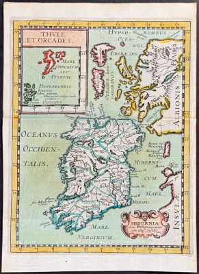 Duval - Map of Ireland. This fascinating map is from Pierre Duval. It was part of a composite or 