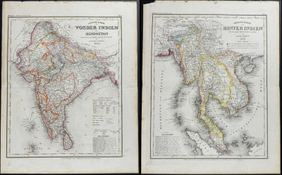 Meyer - 3 Maps of India and Indian Islands. This fine map engraving is from Joseph Meyer's 