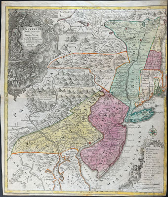 Lotter - Map of Pennsylvania, New Jersey, & New York. This engraving is from a composite atlas 