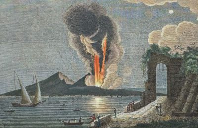 Filomarino - Mount Vesuvius Volcano Erupting. 16. This captivating engraving is from Ascanio 