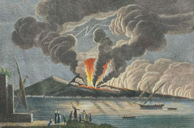 Filomarino - Mount Vesuvius Volcano Erupting. 17. This captivating engraving is from Ascanio 