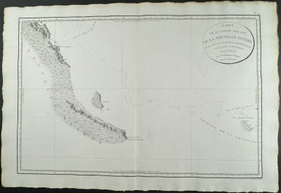 D'Entrecasteaux - Map of New Guinea. This large folio engraving is from Antoine Bruni 