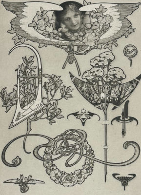 Mucha, Folio - Pins & Accessories. 55. This stunning and rare lithograph is from Alphonse 