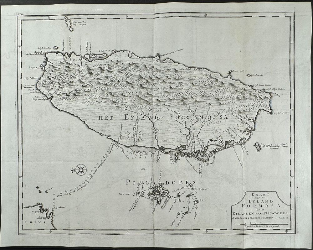 Valentijn - Map of Formosa and Piscadores Islands with Part of China. This remarkable engraving 