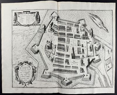 Braun & Hogenberg, pub. 1575 - View of Zamosc, Poland. This extraordinary engraving is from 