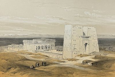 David Roberts - Temple of Edfou, Ancient Appolinopolis, Upper Egypt. David Roberts' most famous 