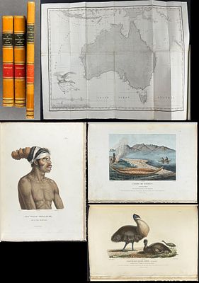 Peron, Freycinet, & Baudin’s Voyage de Decouvertes aux Terres Australes.. – Three Volumes with 