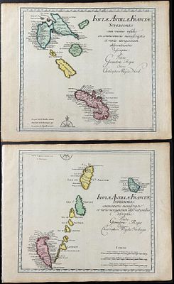 Kohler & Weigel - Pair of Maps of the French Antilles Islands. Included in this lot: Map of the 