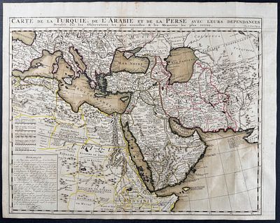 Chatelain - Map of the Turkish Empire with Arabia, Persia, part of Africa and Europe. This 