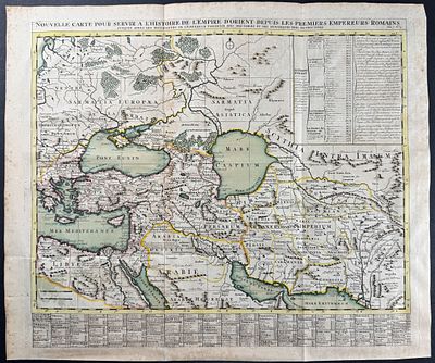 Chatelain - Map of Empires of Turkey & Persia. This originally hand-colored engraving is from 