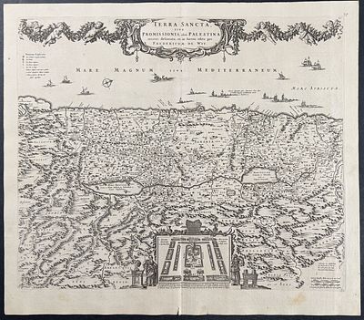 Lot 90652 - De Wit - Map of Holy Land | Trillium Rare Prints